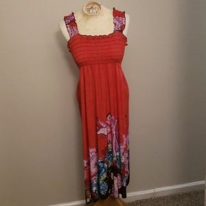 Women's Red and Floral Print Sundress